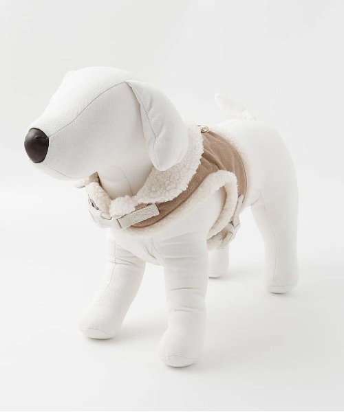 moncheri（モンシェリ）の「ムートン風ハーネス+リードSET  / 犬服 / ドッグウェア（リード/ハーネス/首輪・レディース・ブラウン/ベージュ・S/L/M）」の14枚目の写真