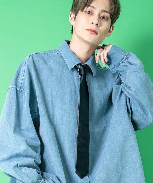 an meets zakka（アンミツザッカ）の「an meets zakka 合成皮革ネクタイ（ネクタイ・メンズ・ブラック/ワイン/アイボリー/キャメル/ネイビー/ブラウン・ONE SIZE/ONESIZE）」の10枚目の写真