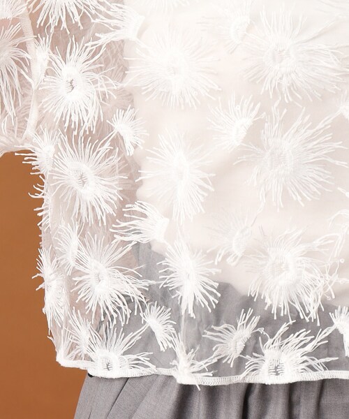 PROVOKE （プロヴォーク）の「◆provoke（プロヴォーク）【別注】チュールフラワー クロップドブラウス（シャツ/ブラウス・レディース・ブラック/ホワイト・00）」の11枚目の写真