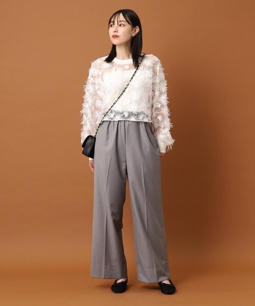 PROVOKE （プロヴォーク）の「◆provoke（プロヴォーク）【別注】チュールフラワー クロップドブラウス（シャツ/ブラウス・レディース・ブラック/ホワイト・00）」の22枚目の写真