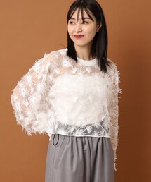 PROVOKE | ◆provoke(プロヴォーク)【別注】チュールフラワー クロップドブラウス(シャツ/ブラウス)