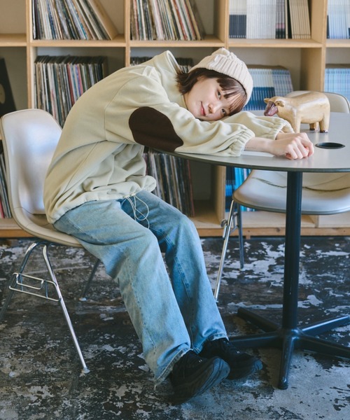 unclip（アンクリップ）の「ハーフZIPフリーストップス（スウェット・レディース・ベージュ/ネイビー・FREE）」の22枚目の写真