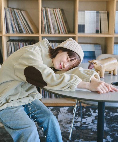 unclip（アンクリップ）の「ハーフZIPフリーストップス（スウェット・レディース・ベージュ/ネイビー・FREE）」の21枚目の写真