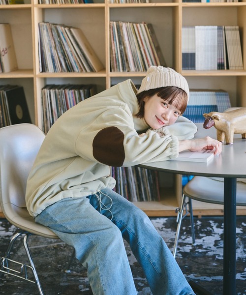 unclip（アンクリップ）の「ハーフZIPフリーストップス（スウェット・レディース・ベージュ/ネイビー・FREE）」の20枚目の写真