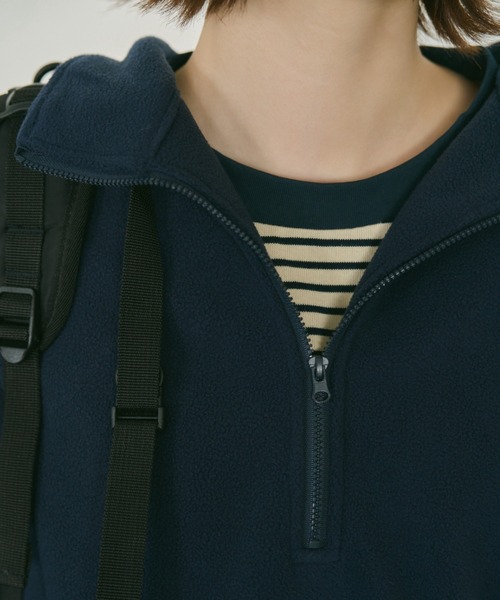 unclip（アンクリップ）の「ハーフZIPフリーストップス（スウェット・レディース・ベージュ/ネイビー・FREE）」の16枚目の写真