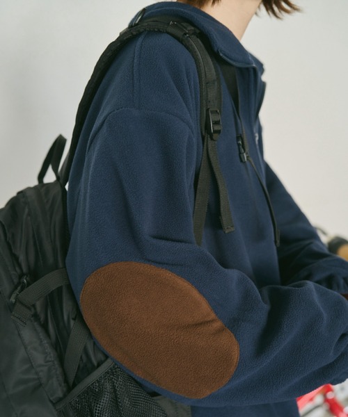 unclip（アンクリップ）の「ハーフZIPフリーストップス（スウェット・レディース・ベージュ/ネイビー・FREE）」の9枚目の写真