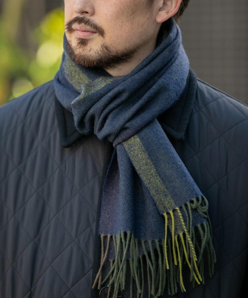 URBAN RESEARCH DOORS(アーバンリサーチドアーズ)の「LIFE STYLE TAILOR サイドラインウールマフラー(マフラー・メンズ・ブラウン/ネイビー/チャコールグレー/グリーン・-)」の5枚目の写真