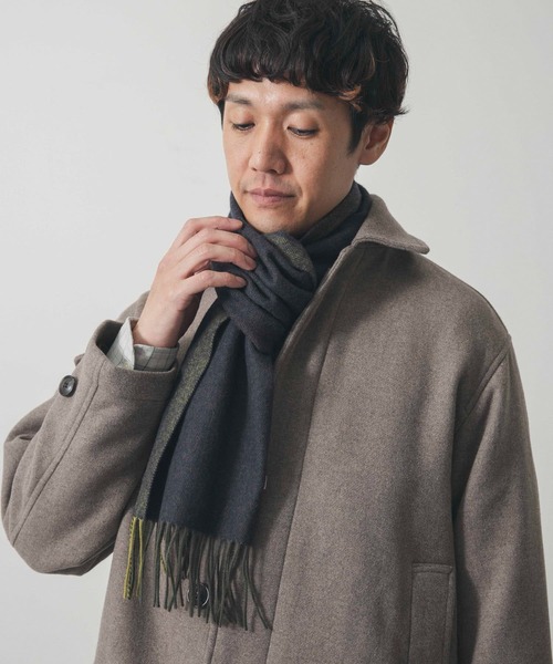 URBAN RESEARCH DOORS(アーバンリサーチドアーズ)の「LIFE STYLE TAILOR サイドラインウールマフラー(マフラー・メンズ・ブラウン/ネイビー/チャコールグレー/グリーン・-)」の10枚目の写真