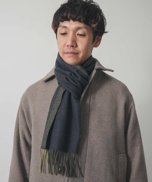 URBAN RESEARCH DOORS(アーバンリサーチドアーズ)の「LIFE STYLE TAILOR サイドラインウールマフラー(マフラー・メンズ・ブラウン/ネイビー/チャコールグレー/グリーン・-)」の11枚目の写真