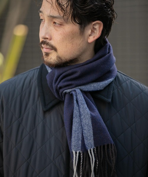 URBAN RESEARCH DOORS(アーバンリサーチドアーズ)の「LIFE STYLE TAILOR サイドラインウールマフラー(マフラー・メンズ・ブラウン/ネイビー/チャコールグレー/グリーン・-)」の13枚目の写真