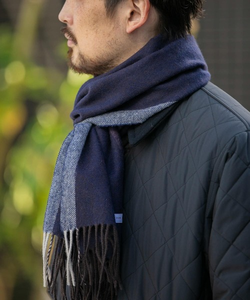 URBAN RESEARCH DOORS(アーバンリサーチドアーズ)の「LIFE STYLE TAILOR サイドラインウールマフラー(マフラー・メンズ・ブラウン/ネイビー/チャコールグレー/グリーン・-)」の14枚目の写真