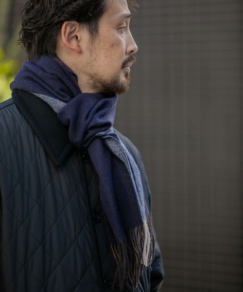 URBAN RESEARCH DOORS(アーバンリサーチドアーズ)の「LIFE STYLE TAILOR サイドラインウールマフラー(マフラー・メンズ・ブラウン/ネイビー/チャコールグレー/グリーン・-)」の15枚目の写真