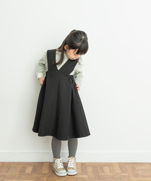 URBAN RESEARCH DOORS（アーバンリサーチドアーズ）の「『UR TECH SMOOTHLUXE』『親子リンク』ジャンパースカート(KIDS)（ジャンパースカート・キッズ・ブラック/ベージュ系その他・120/105/135）」の6枚目の写真
