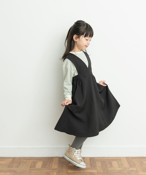 URBAN RESEARCH DOORS（アーバンリサーチドアーズ）の「『UR TECH SMOOTHLUXE』『親子リンク』ジャンパースカート(KIDS)（ジャンパースカート・キッズ・ブラック/ベージュ系その他・120/105/135）」の13枚目の写真