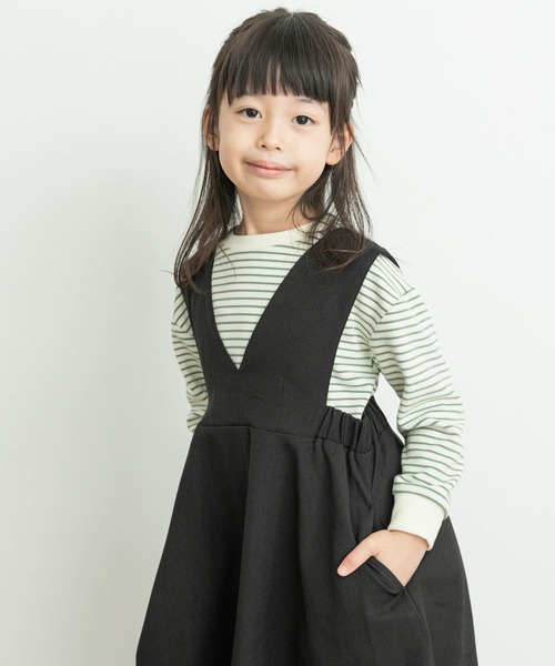 URBAN RESEARCH DOORS（アーバンリサーチドアーズ）の「『UR TECH SMOOTHLUXE』『親子リンク』ジャンパースカート(KIDS)（ジャンパースカート・キッズ・ブラック/ベージュ系その他・120/105/135）」の5枚目の写真