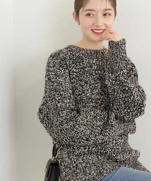 N.(N. Natural Beauty Basic)(エヌエヌナチュラルビューティーベーシック)の「◆ローゲージメランジニット(ニット/セーター・レディース・ブラック系その他/オレンジ系その他・MEDIUM)」の22枚目の写真