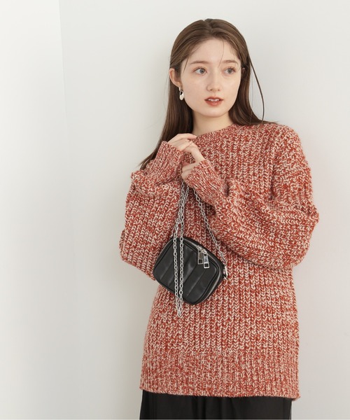 N.(N. Natural Beauty Basic)(エヌエヌナチュラルビューティーベーシック)の「◆ローゲージメランジニット(ニット/セーター・レディース・ブラック系その他/オレンジ系その他・MEDIUM)」の11枚目の写真