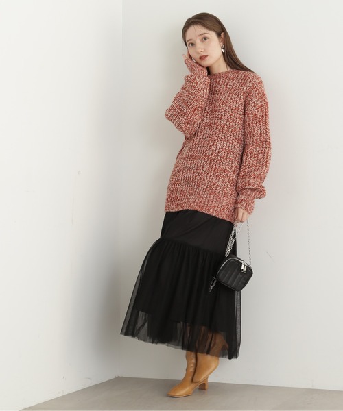 N.(N. Natural Beauty Basic)(エヌエヌナチュラルビューティーベーシック)の「◆ローゲージメランジニット(ニット/セーター・レディース・ブラック系その他/オレンジ系その他・MEDIUM)」の13枚目の写真