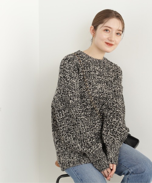 N.(N. Natural Beauty Basic)(エヌエヌナチュラルビューティーベーシック)の「◆ローゲージメランジニット(ニット/セーター・レディース・ブラック系その他/オレンジ系その他・MEDIUM)」の14枚目の写真