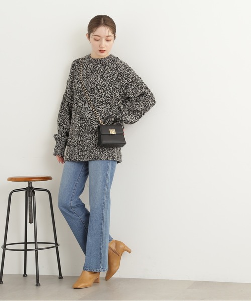 N.(N. Natural Beauty Basic)(エヌエヌナチュラルビューティーベーシック)の「◆ローゲージメランジニット(ニット/セーター・レディース・ブラック系その他/オレンジ系その他・MEDIUM)」の10枚目の写真
