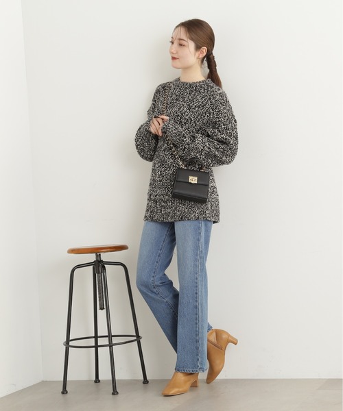 N.(N. Natural Beauty Basic)(エヌエヌナチュラルビューティーベーシック)の「◆ローゲージメランジニット(ニット/セーター・レディース・ブラック系その他/オレンジ系その他・MEDIUM)」の17枚目の写真