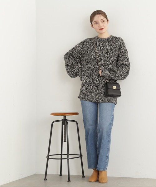 N.(N. Natural Beauty Basic)(エヌエヌナチュラルビューティーベーシック)の「◆ローゲージメランジニット(ニット/セーター・レディース・ブラック系その他/オレンジ系その他・MEDIUM)」の3枚目の写真