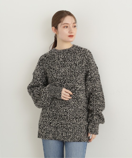 N.(N. Natural Beauty Basic)(エヌエヌナチュラルビューティーベーシック)の「◆ローゲージメランジニット(ニット/セーター・レディース・ブラック系その他/オレンジ系その他・MEDIUM)」の19枚目の写真