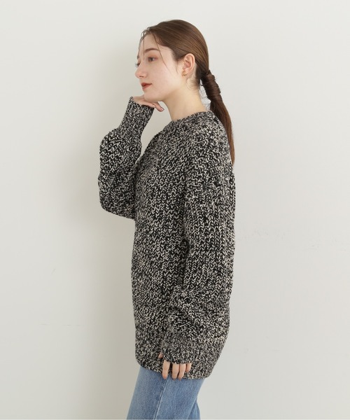 N.(N. Natural Beauty Basic)(エヌエヌナチュラルビューティーベーシック)の「◆ローゲージメランジニット(ニット/セーター・レディース・ブラック系その他/オレンジ系その他・MEDIUM)」の6枚目の写真