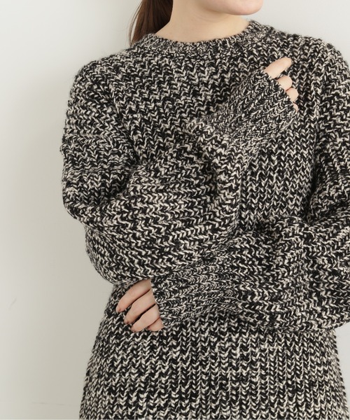 N.(N. Natural Beauty Basic)(エヌエヌナチュラルビューティーベーシック)の「◆ローゲージメランジニット(ニット/セーター・レディース・ブラック系その他/オレンジ系その他・MEDIUM)」の9枚目の写真