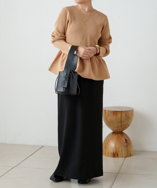 Omekashi（オメカシ）の「スモールバケットバッグ（トートバッグ・レディース・ブラック/キャメル・FREE）」の3枚目の写真