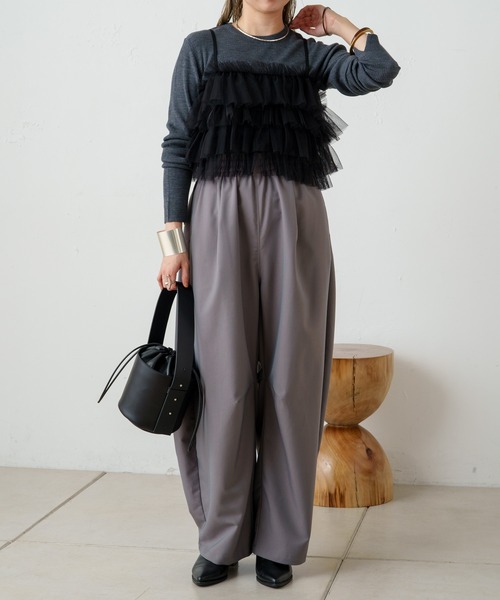 Omekashi（オメカシ）の「スモールバケットバッグ（トートバッグ・レディース・ブラック/キャメル・FREE）」の6枚目の写真