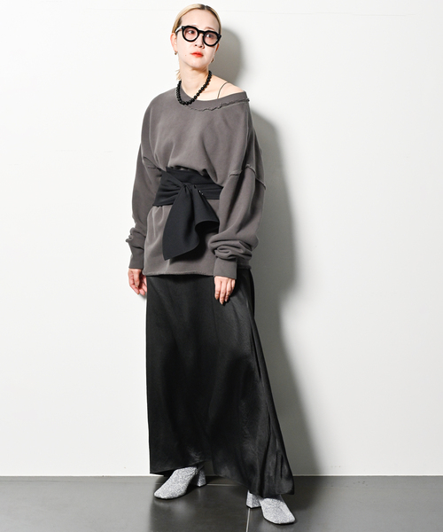 CITYSHOP(シティーショップ)の「SATIN MAXI CAMI DRESS:ワンピース(ワンピース・レディース・ブラック/ホワイト・38/36)」の8枚目の写真