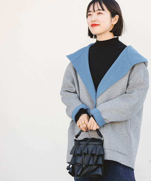 ITEMS URBANRESEARCH(アイテムズ アーバンリサーチ)の「リバーフードジャケット(その他アウター・レディース・チャコールグレー/グレー系その他・FREE)」の2枚目の写真