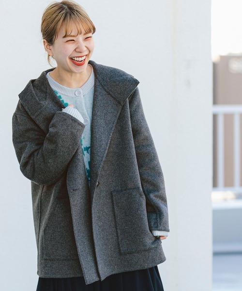 ITEMS URBANRESEARCH(アイテムズ アーバンリサーチ)の「リバーフードジャケット(その他アウター・レディース・チャコールグレー/グレー系その他・FREE)」の1枚目の写真