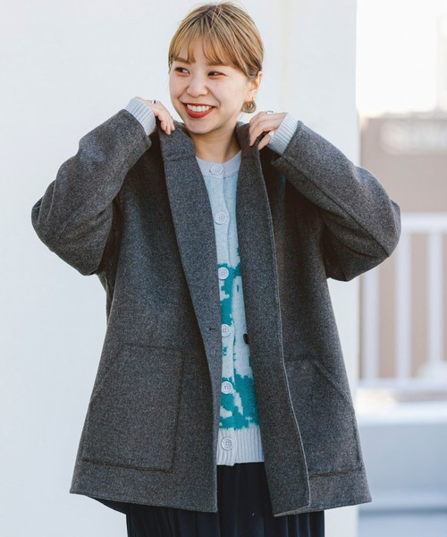 ITEMS URBANRESEARCH(アイテムズ アーバンリサーチ)の「リバーフードジャケット(その他アウター・レディース・チャコールグレー/グレー系その他・FREE)」の3枚目の写真