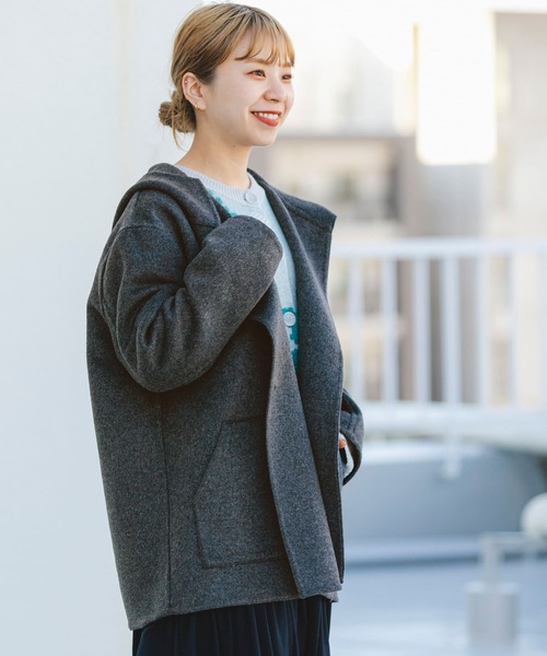ITEMS URBANRESEARCH(アイテムズ アーバンリサーチ)の「リバーフードジャケット(その他アウター・レディース・チャコールグレー/グレー系その他・FREE)」の4枚目の写真