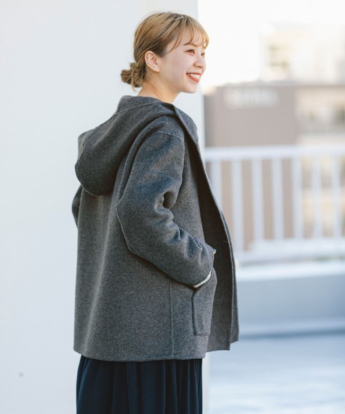 ITEMS URBANRESEARCH(アイテムズ アーバンリサーチ)の「リバーフードジャケット(その他アウター・レディース・チャコールグレー/グレー系その他・FREE)」の6枚目の写真