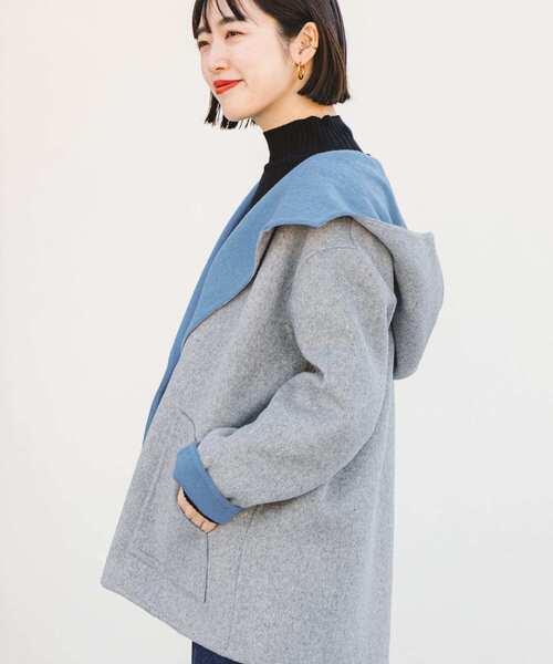ITEMS URBANRESEARCH(アイテムズ アーバンリサーチ)の「リバーフードジャケット(その他アウター・レディース・チャコールグレー/グレー系その他・FREE)」の9枚目の写真