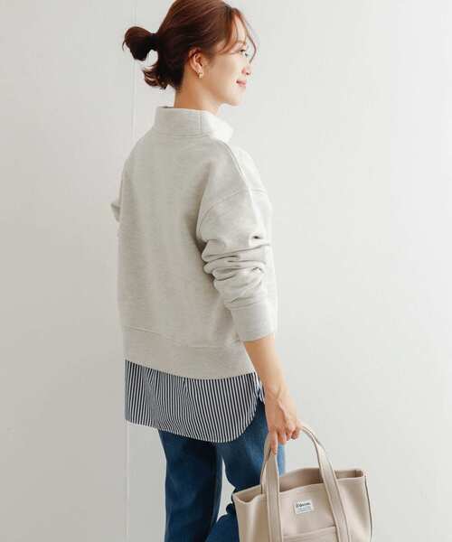 URBAN RESEARCH DOORS（アーバンリサーチドアーズ）の「『UR GREEN』裏起毛ボトルネックプルオーバー（Tシャツ/カットソー・レディース・チャコールグレー/グレー/モカ・MEDIUM）」の6枚目の写真