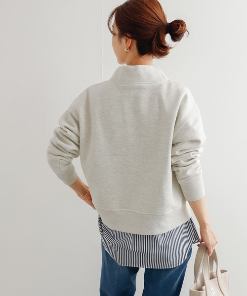 URBAN RESEARCH DOORS（アーバンリサーチドアーズ）の「『UR GREEN』裏起毛ボトルネックプルオーバー（Tシャツ/カットソー・レディース・チャコールグレー/グレー/モカ・MEDIUM）」の7枚目の写真