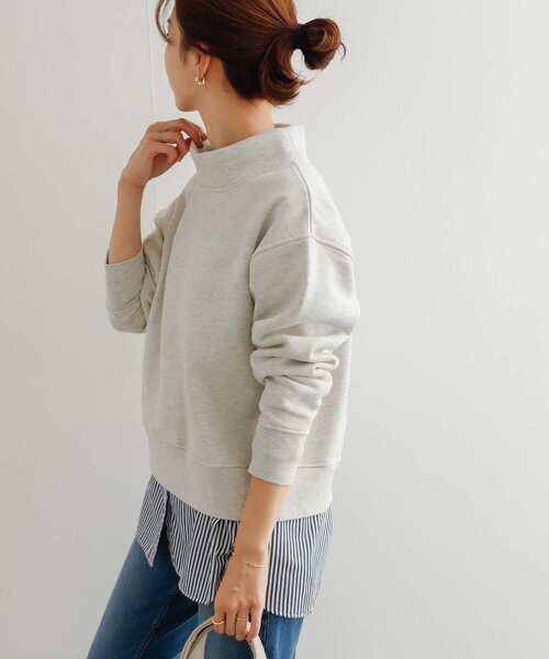 URBAN RESEARCH DOORS（アーバンリサーチドアーズ）の「『UR GREEN』裏起毛ボトルネックプルオーバー（Tシャツ/カットソー・レディース・チャコールグレー/グレー/モカ・MEDIUM）」の9枚目の写真