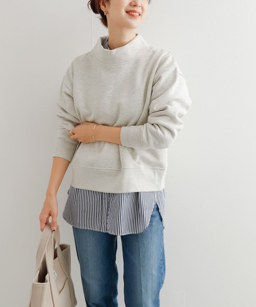 URBAN RESEARCH DOORS（アーバンリサーチドアーズ）の「『UR GREEN』裏起毛ボトルネックプルオーバー（Tシャツ/カットソー・レディース・チャコールグレー/グレー/モカ・MEDIUM）」の11枚目の写真
