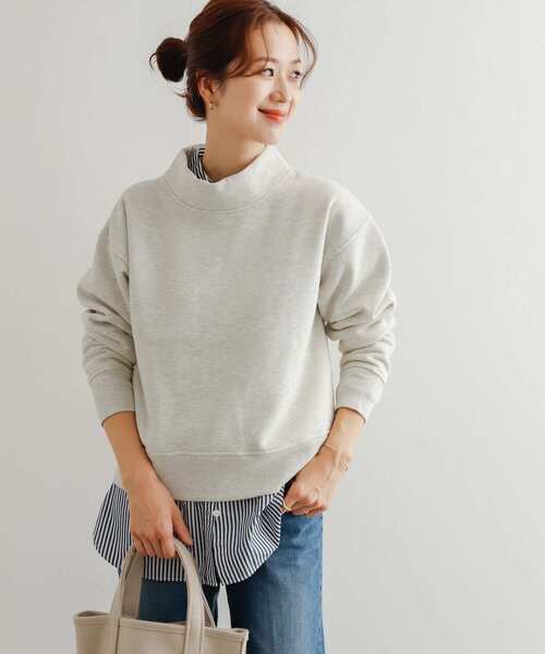 URBAN RESEARCH DOORS（アーバンリサーチドアーズ）の「『UR GREEN』裏起毛ボトルネックプルオーバー（Tシャツ/カットソー・レディース・チャコールグレー/グレー/モカ・MEDIUM）」の12枚目の写真