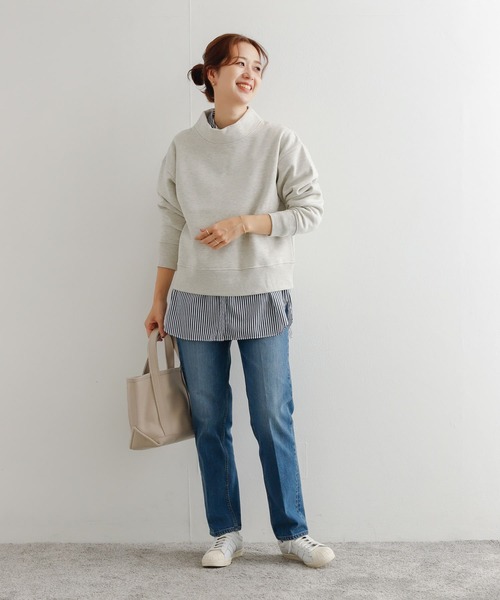 URBAN RESEARCH DOORS（アーバンリサーチドアーズ）の「『UR GREEN』裏起毛ボトルネックプルオーバー（Tシャツ/カットソー・レディース・チャコールグレー/グレー/モカ・MEDIUM）」の15枚目の写真