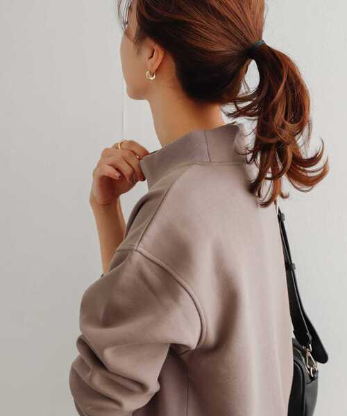 URBAN RESEARCH DOORS（アーバンリサーチドアーズ）の「『UR GREEN』裏起毛ボトルネックプルオーバー（Tシャツ/カットソー・レディース・チャコールグレー/グレー/モカ・MEDIUM）」の17枚目の写真