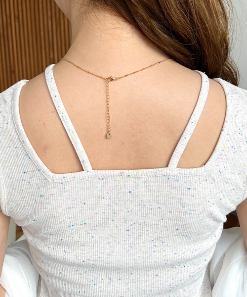 moment+(モーメントプラス)の「【累計販売枚数1万枚突破!】T/Cカットテレコリブ&カラーネップテレコリブスクエアホルタータンクトップ(タンクトップ・レディース・チャコールグレー/ベージュ系その他/オートミール/アイボリー/ブラック/オフホワイト/ナチュラル/ホワイト系その他/モカ・L/M)」の12枚目の写真