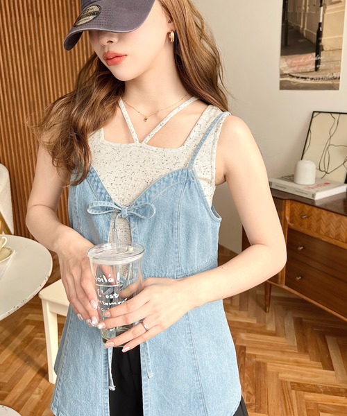 moment+(モーメントプラス)の「【累計販売枚数1万枚突破!】T/Cカットテレコリブ&カラーネップテレコリブスクエアホルタータンクトップ(タンクトップ・レディース・チャコールグレー/ベージュ系その他/オートミール/アイボリー/ブラック/オフホワイト/ナチュラル/ホワイト系その他/モカ・L/M)」の18枚目の写真