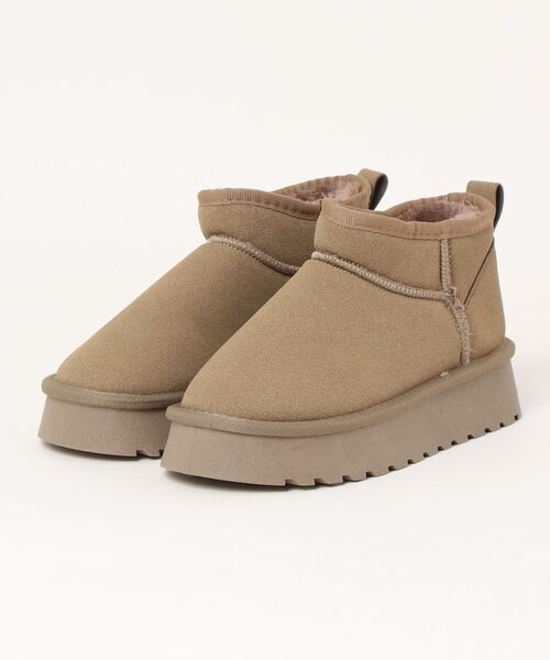 STYLEBLOCK(スタイルブロック)の「ムートン風厚底ショートブーツ(ブーツ・レディース・ブラウン/オリーブ/ブラック・40/39/41/37/38)」の6枚目の写真