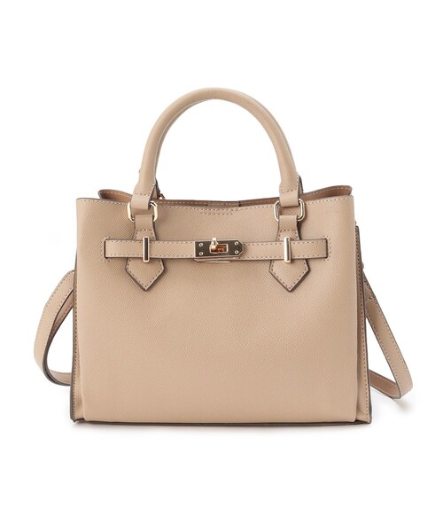 INDIVI（インディヴィ）の「◆【合皮／ショルダー付】ベルトデザイン ハンドバッグ（ショルダーバッグ・レディース・ブラック/サックスブルー/ベージュ・00）」の4枚目の写真