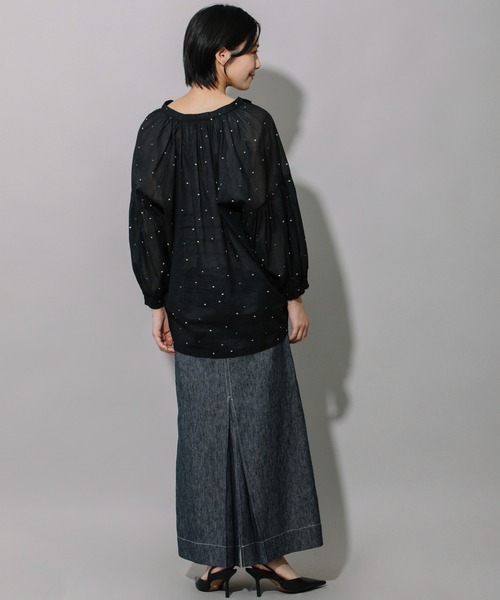 Munich（ミューニック）の「エンブロイダリーコットンボイルオーガンジーパフスリーブシャツ（シャツ/ブラウス・レディース・ベージュ/ブラック/ホワイト・FREE）」の16枚目の写真